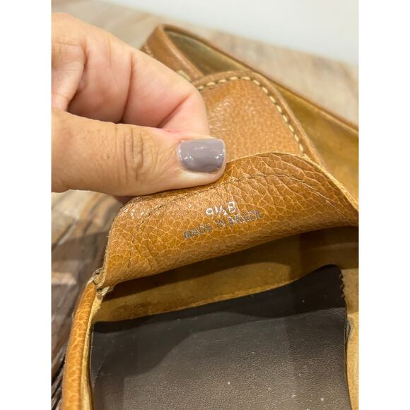 Talbots Camel Colored Slip on Driving Leather Loafers Brown Size 9.5 - Picture 11 of 11